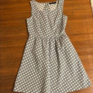 The Limited White and Blue Sleeveless A-Line Dress